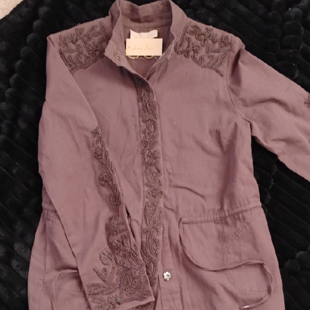 Love Sam Brown Utility Jacket with Ruched Detailing